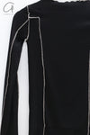 BASERANGE Long Sleeve T-Shirt TTML Collection Ribbed Cotton Portugal BAS-TTML-RB-SU24-HEI Black